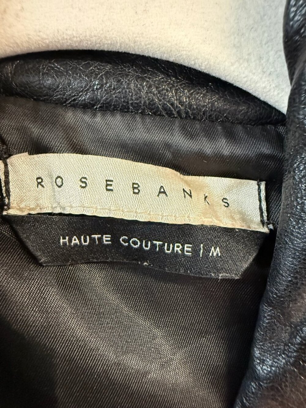ROSEBANKS Men's Leather Bomber Jacket Size M In Black - Picture 3 of 5